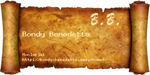 Bondy Benedetta névjegykártya